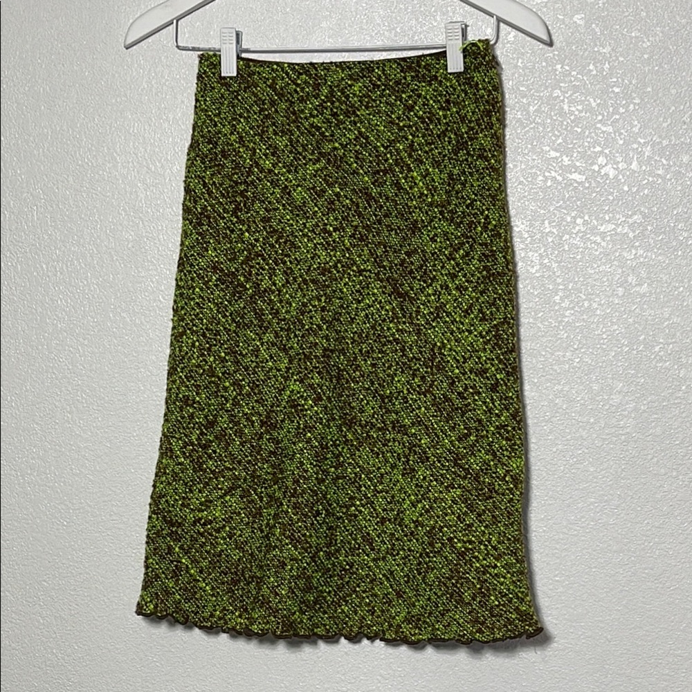 Moschino Green and Black Midi Skirt